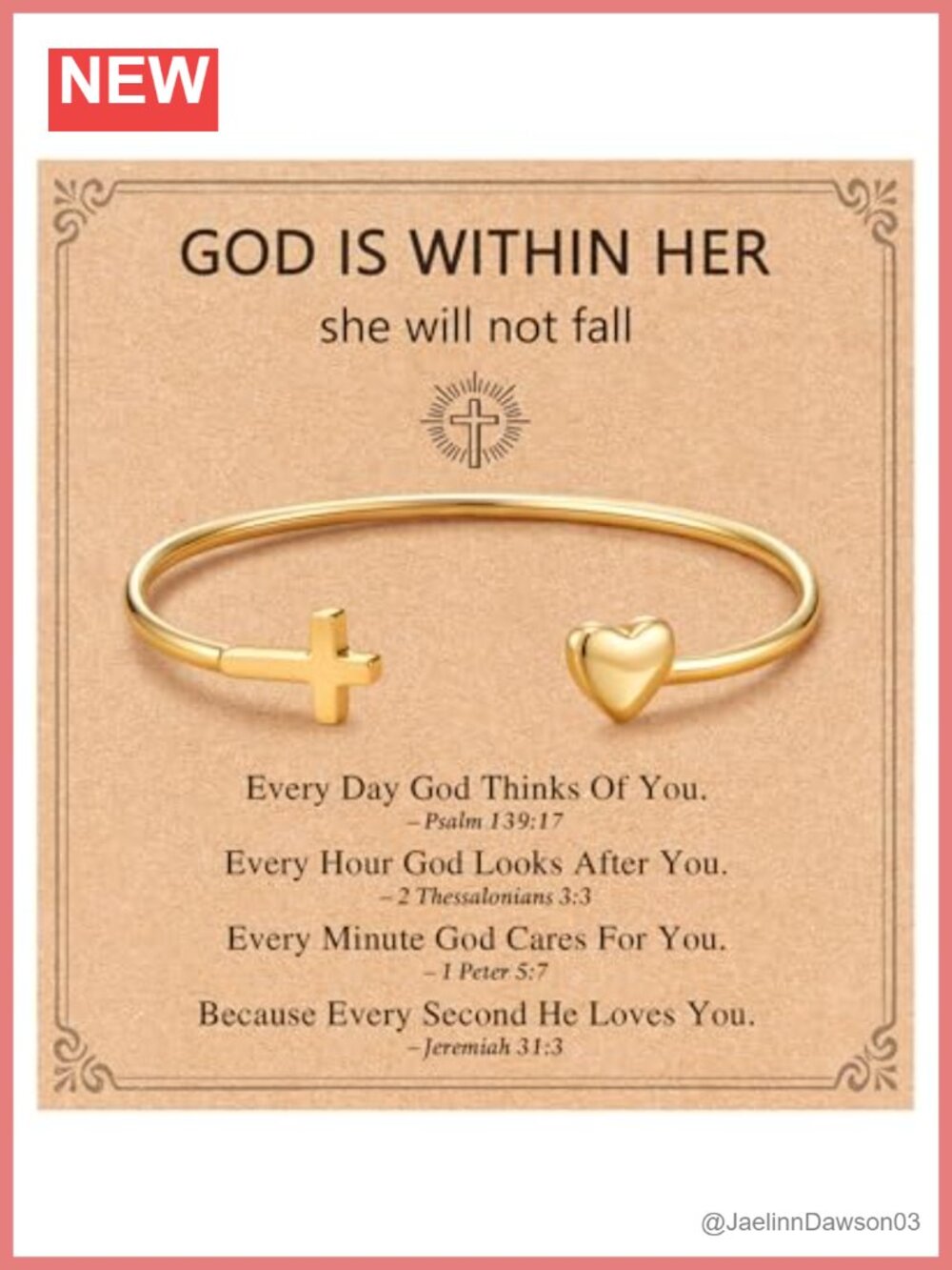 Cross Heart Cuff Bracelet Faith Jewelry Gifts Stainless Steel